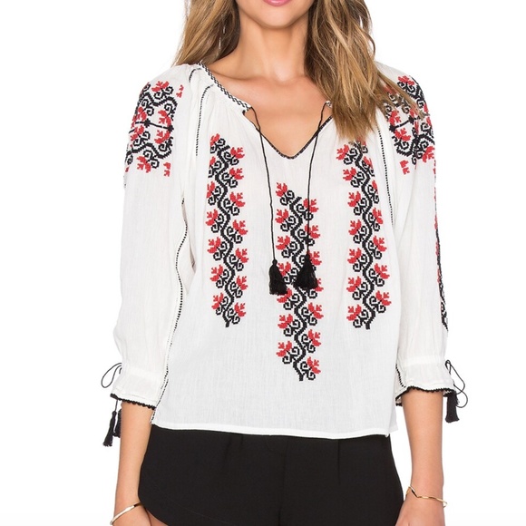 Ulla Johnson Pretty Embroidered Peasant Blouse size small - Picture 2 of 5